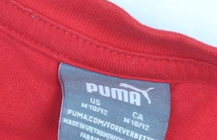 Puma Boys Red Graphic T-Shirt, Size 14 Plus, Casual & Stylish