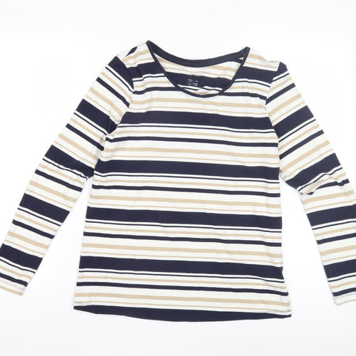 Esmara Unisex Adult Beige Striped Long Sleeve T-Shirt L