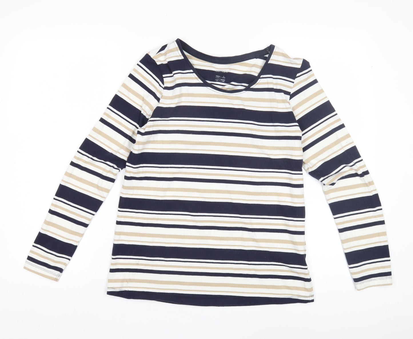 Esmara Unisex Adult Beige Striped Long Sleeve T-Shirt L