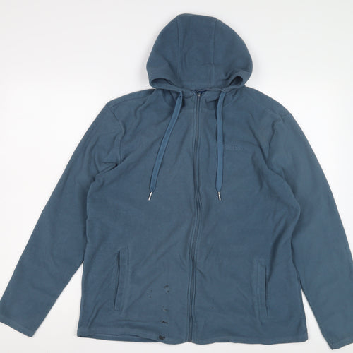 Mountain Warehouse Men's Blue Full Zip Fleece Hoodie L