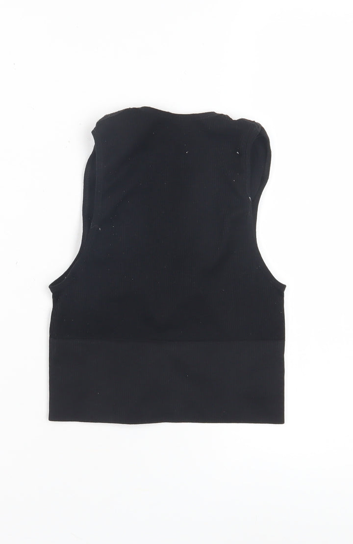 Urban Outfitters Women's Black Sleeveless V-Neck Top