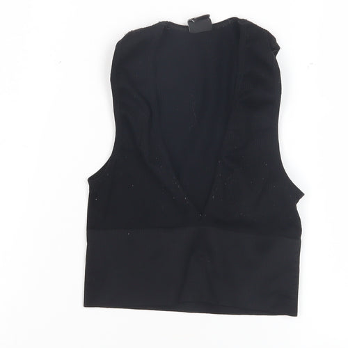 Urban Outfitters Women's Black Sleeveless V-Neck Top
