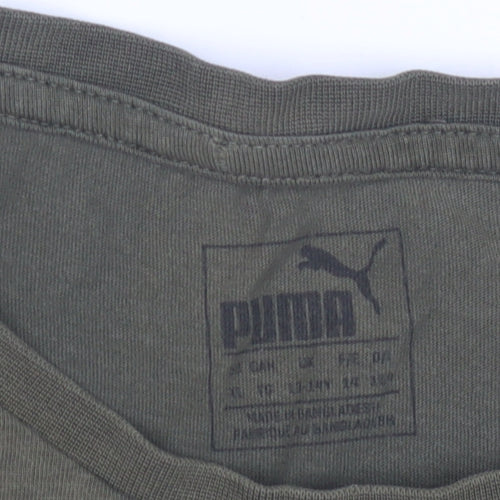 Puma Boys Green Graphic Print T-Shirt M