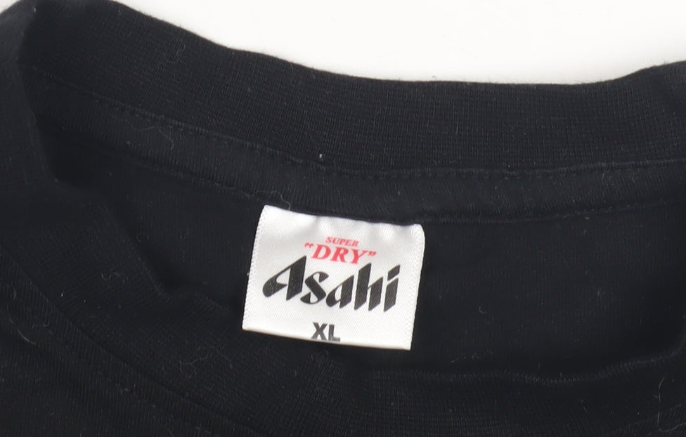 Asahi Men's Black XL Graphic Print T-Shirt