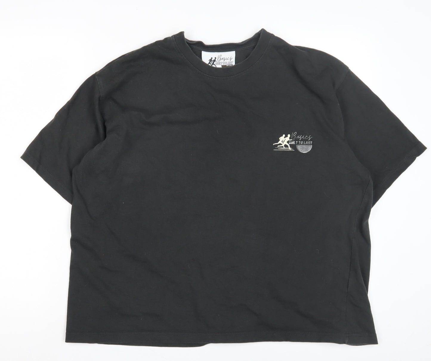 Basics Men's Black Short Sleeve Polo Shirt - Large