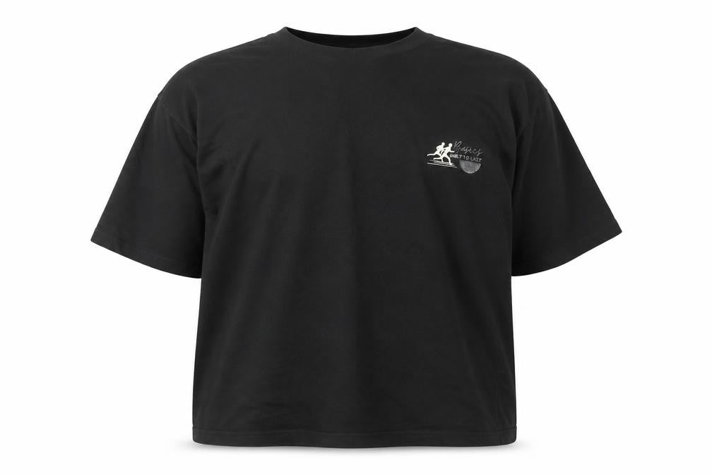 Front view of Basics Men's Black Short Sleeve Polo Shirt - Large