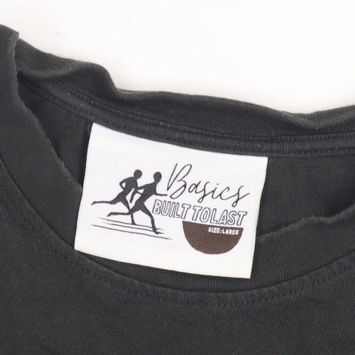 Basics Men's Black Short Sleeve Polo Shirt - Large