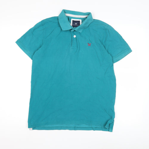 Crew Clothing Company Men's Green Polo, Size M, Short Sleeve