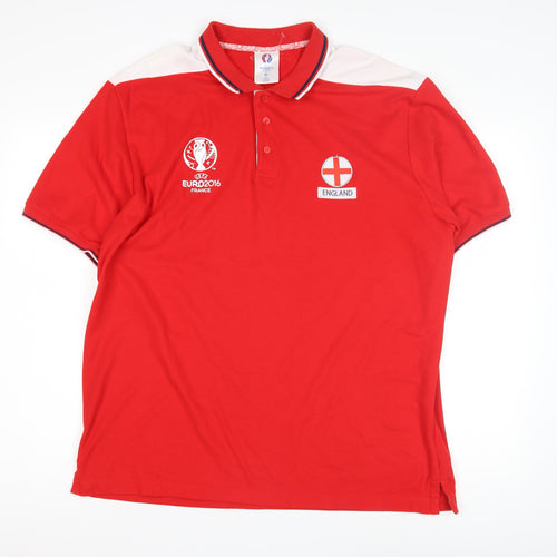 Euro 2016 England Men's Red Polo Shirt XL
