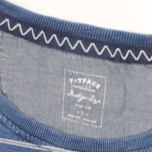 FatFace Women's Blue Striped T-Shirt L