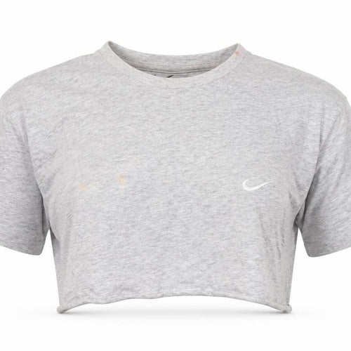 Nike Unisex Grey Cropped T-Shirt, S, Casual Athletic Style