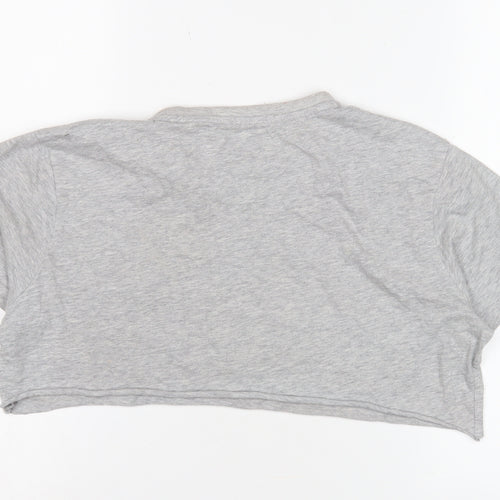 Nike Unisex Grey Cropped T-Shirt, S, Casual Athletic Style
