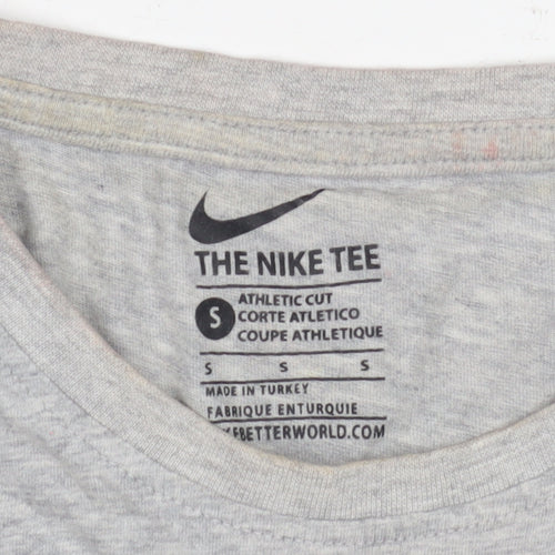 Nike Unisex Grey Cropped T-Shirt, S, Casual Athletic Style