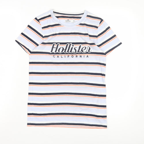 Hollister Boys' Multicoloured Striped Crew Neck T-Shirt XS