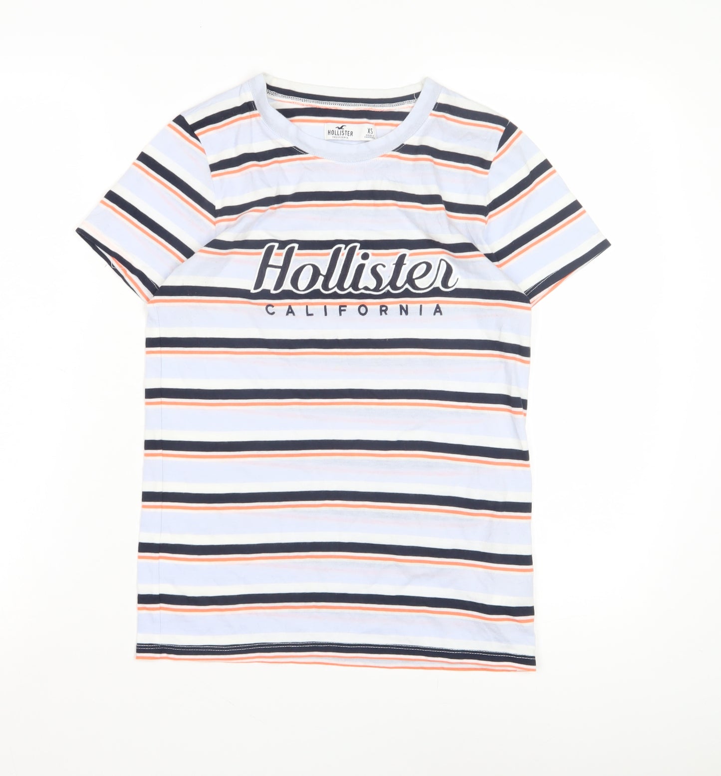 Hollister Boys' Multicoloured Striped Crew Neck T-Shirt XS