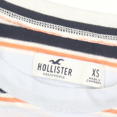Hollister Boys' Multicoloured Striped Crew Neck T-Shirt XS