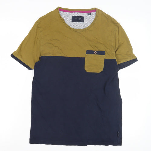 Ted Baker Men's Colourblock T-Shirt Size 3 Multicoloured