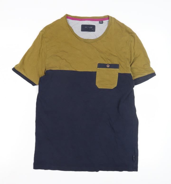 Ted Baker Men's Colourblock T-Shirt Size 3 Multicoloured