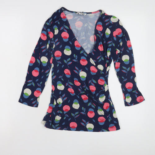 Boden Women's Multicoloured Floral Wrap Blouse Size 8