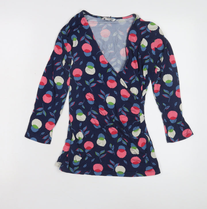 Boden Women's Multicoloured Floral Wrap Blouse Size 8