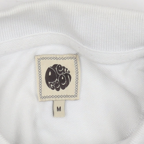Pretty Green Men's White Geometric Polo Shirt, Size M