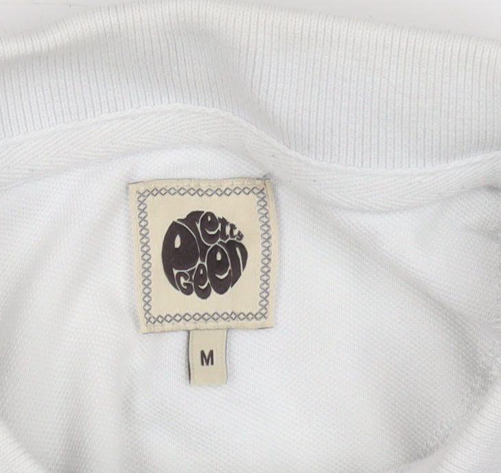 Pretty Green Men's White Geometric Polo Shirt, Size M