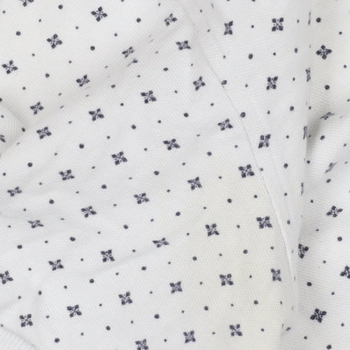 Pretty Green Men's White Geometric Polo Shirt, Size M