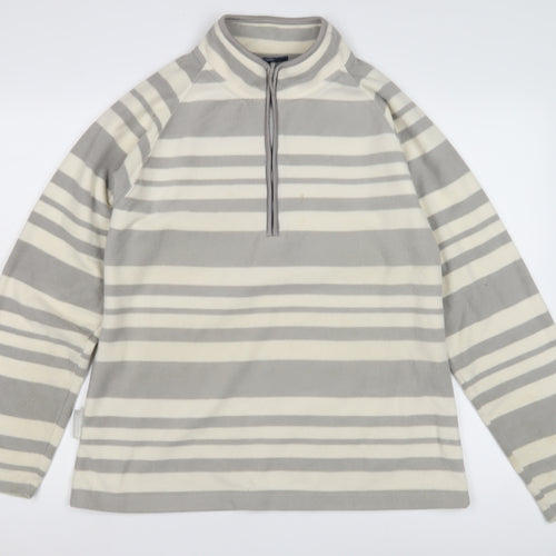 Mountain Warehouse Women's Grey Striped Sweatshirt Size 10