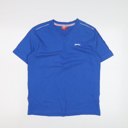 Slazenger Boys Blue Cotton T-Shirt V-Neck 13 Years