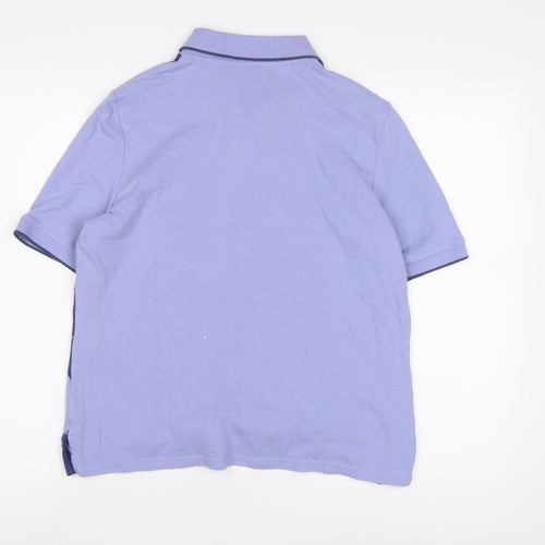 Viyella Women's Blue Polo Shirt L Argyle Pattern