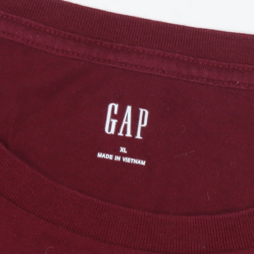 GAP Men’s Red XL T-Shirt with Logo, Short Sleeve