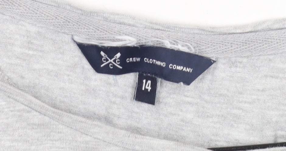Crew Clothing Women's Grey T-Shirt Size 14 - Cotton Crew Neck
