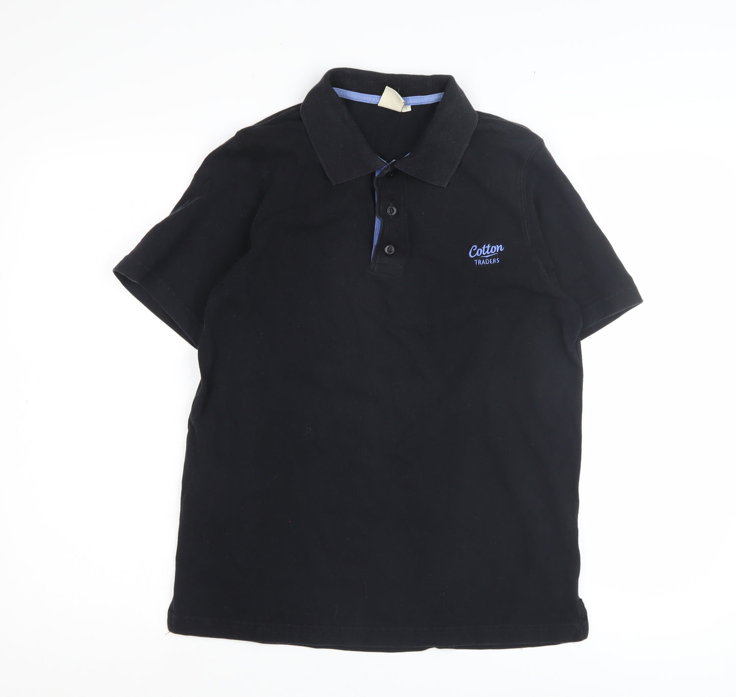 Cotton Traders Men's Black Polo Shirt, Size S