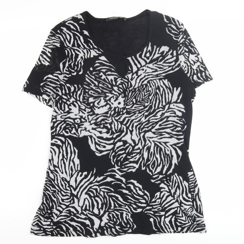 Betty Barclay Women's Black Animal Print T-Shirt Size 16