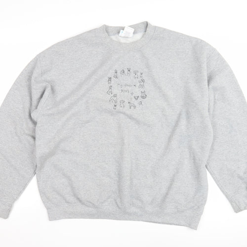 Emma Warren Unisex Grey XL Graphic Sweatshirt