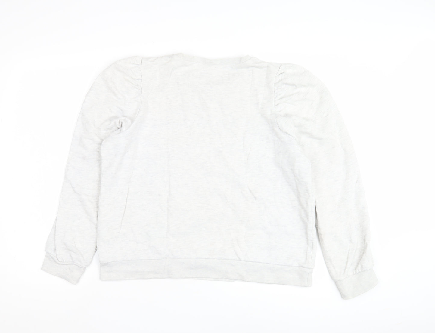 H&M Women's White Pullover Sweatshirt, Casual Cotton, Size M