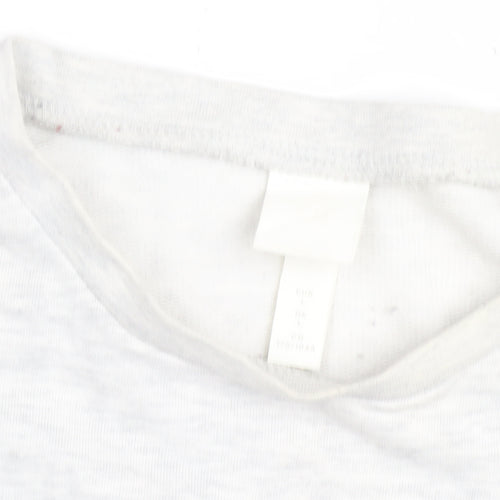 H&M Women's White Pullover Sweatshirt, Casual Cotton, Size M