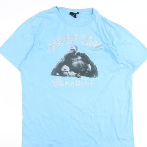 Money Blue Gorilla Rhinestone T-Shirt XL Unisex