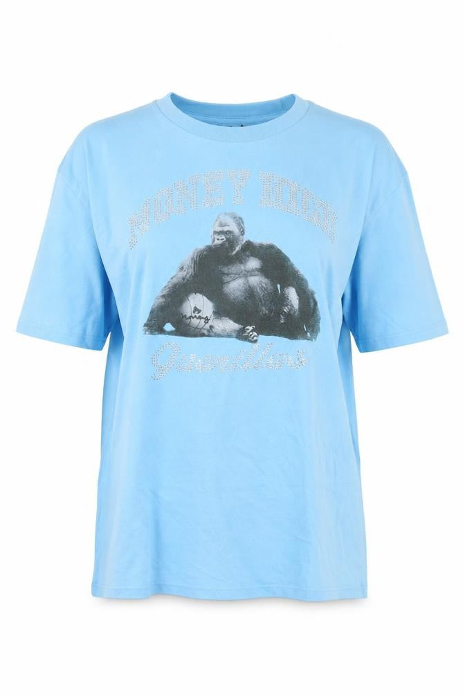 Money Blue Gorilla Rhinestone T-Shirt XL Unisex