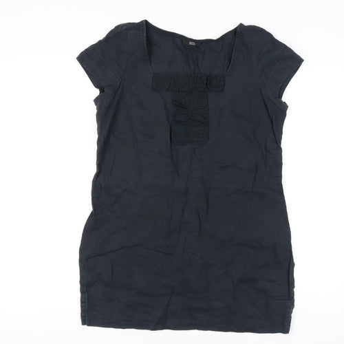 Marks and Spencer Women's Black Linen Blouse, Size 12