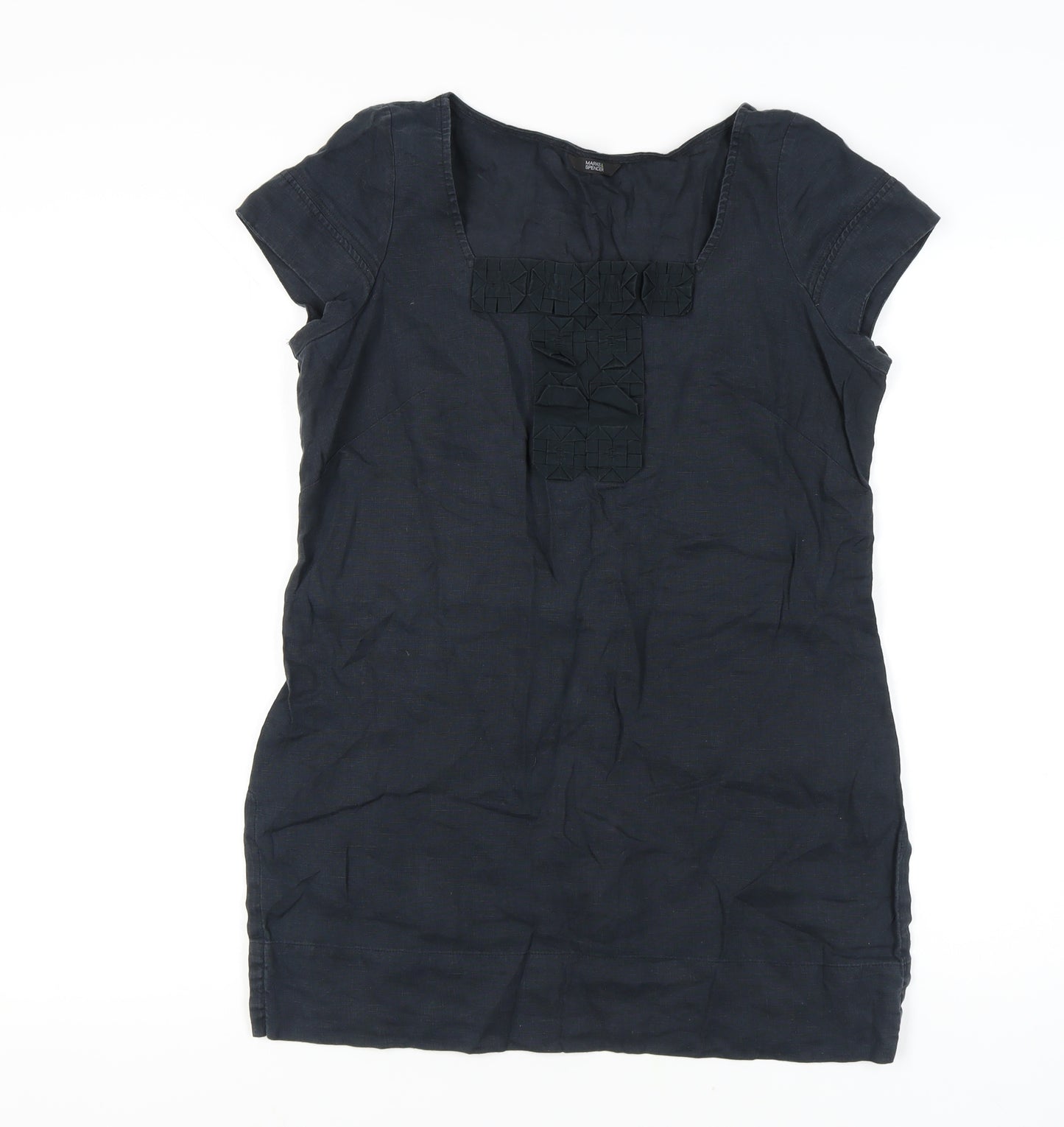 Marks and Spencer Women's Black Linen Blouse, Size 12