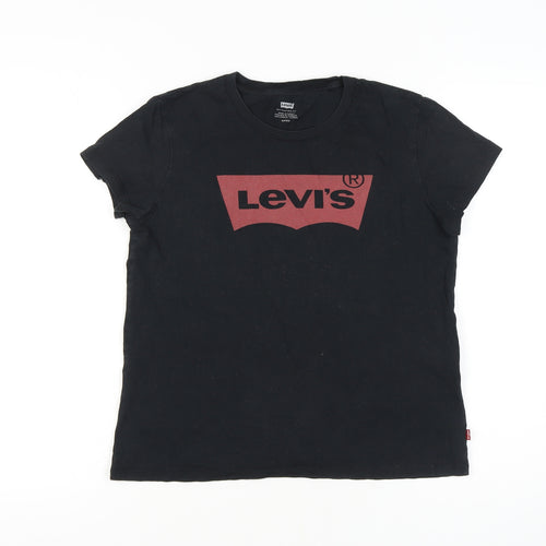 Levi's Women's Black T-Shirt Size S Casual Crew Neck