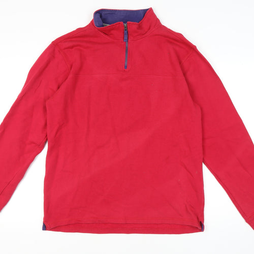 Kingston Casuals Men Red M 1/4 Zip Sweater