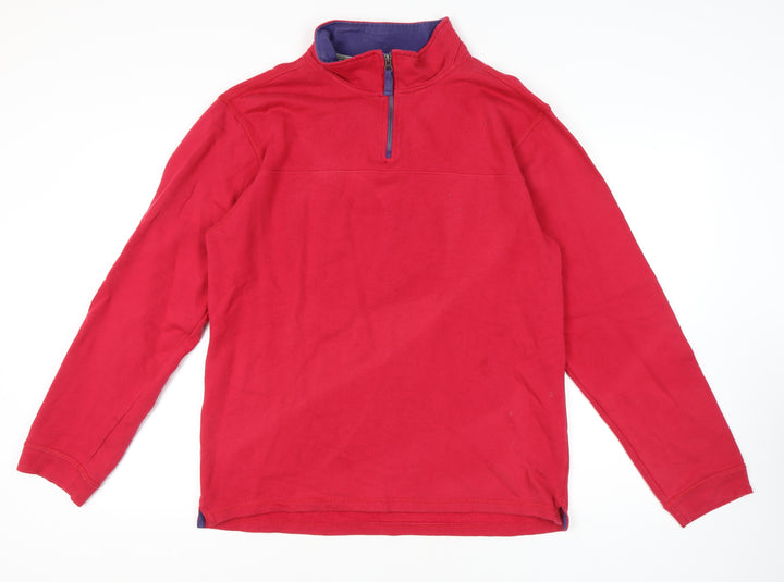 Kingston Casuals Men Red M 1/4 Zip Sweater