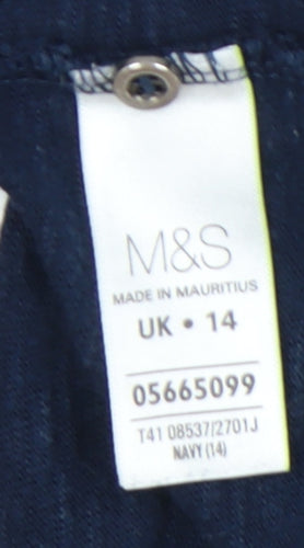 Marks and Spencer Women's Blue Shift Dress, Size 14