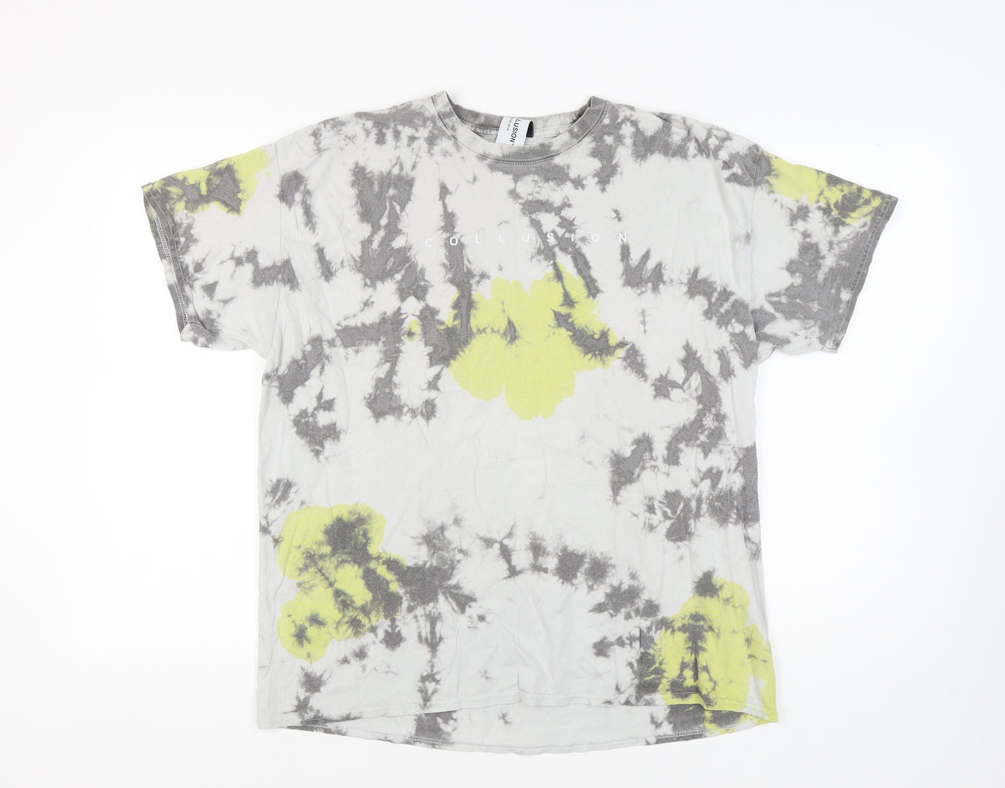 Collusion Men's Multicoloured Graphic Print T-Shirt L