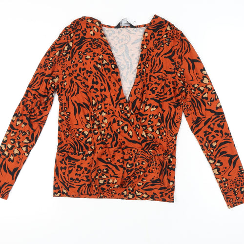 Dorothy Perkins Women's Multicoloured Wrap Blouse Size 8