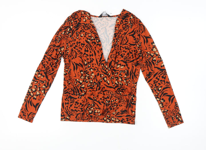Dorothy Perkins Women's Multicoloured Wrap Blouse Size 8