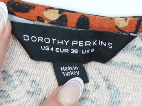 Dorothy Perkins Women's Multicoloured Wrap Blouse Size 8