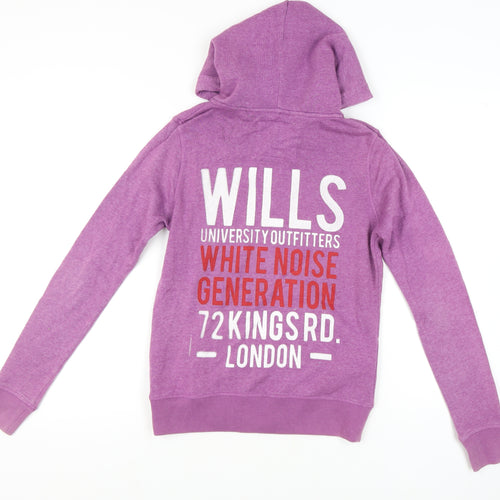 Jack Wills Women Purple Full Zip Hoodie Size 10
